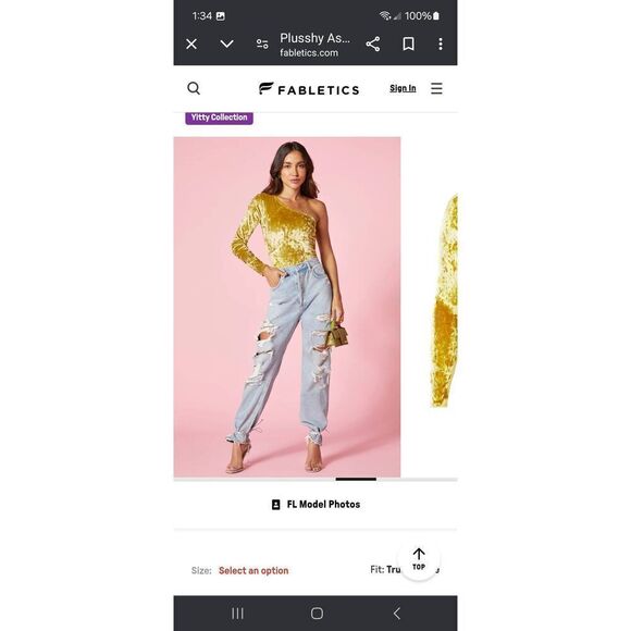 New Small Fabletic Yitty Olive Juice Plusshin Asymmetrical Bodysuit One Shoulder - Picture 5 of 10